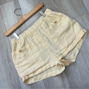 Back Beat Co. Shorts linen pockets womens Yellow (xsmall) natural minimalist